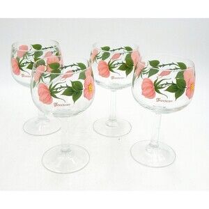 Franciscan Desert Rose 12 Oz All Purpose Wine Water Glass Goblet Set Of 4
